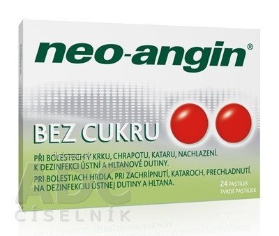 NEO-ANGIN BEZ CUKRU 1,2 mg/0,6 mg/5,72 mg pastilky