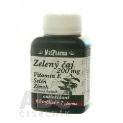 MedPharma ZELENÝ ČAJ 200 MG + Vit. E + Se + Zn