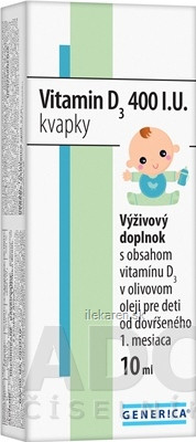 GENERICA Vitamin D3 400 I.U. kvapky