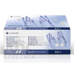LIVSANE Premium Latexové rukavice pudrované (S)
