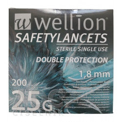 Wellion SAFETYLANCETS 25G - Lanceta bezpečnostná