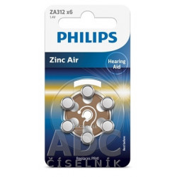 PHILIPS Zinc Air ZA312 batérie