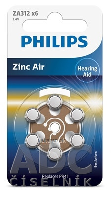PHILIPS Zinc Air ZA312 batérie PHILIPS Zinc Air ZA312 batérie