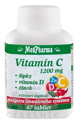 MedPharma Vitamín C 1200 mg - šípky, vit. D, zinok MedPharma Vitamín C 1200 mg - šípky, vit. D, zinok